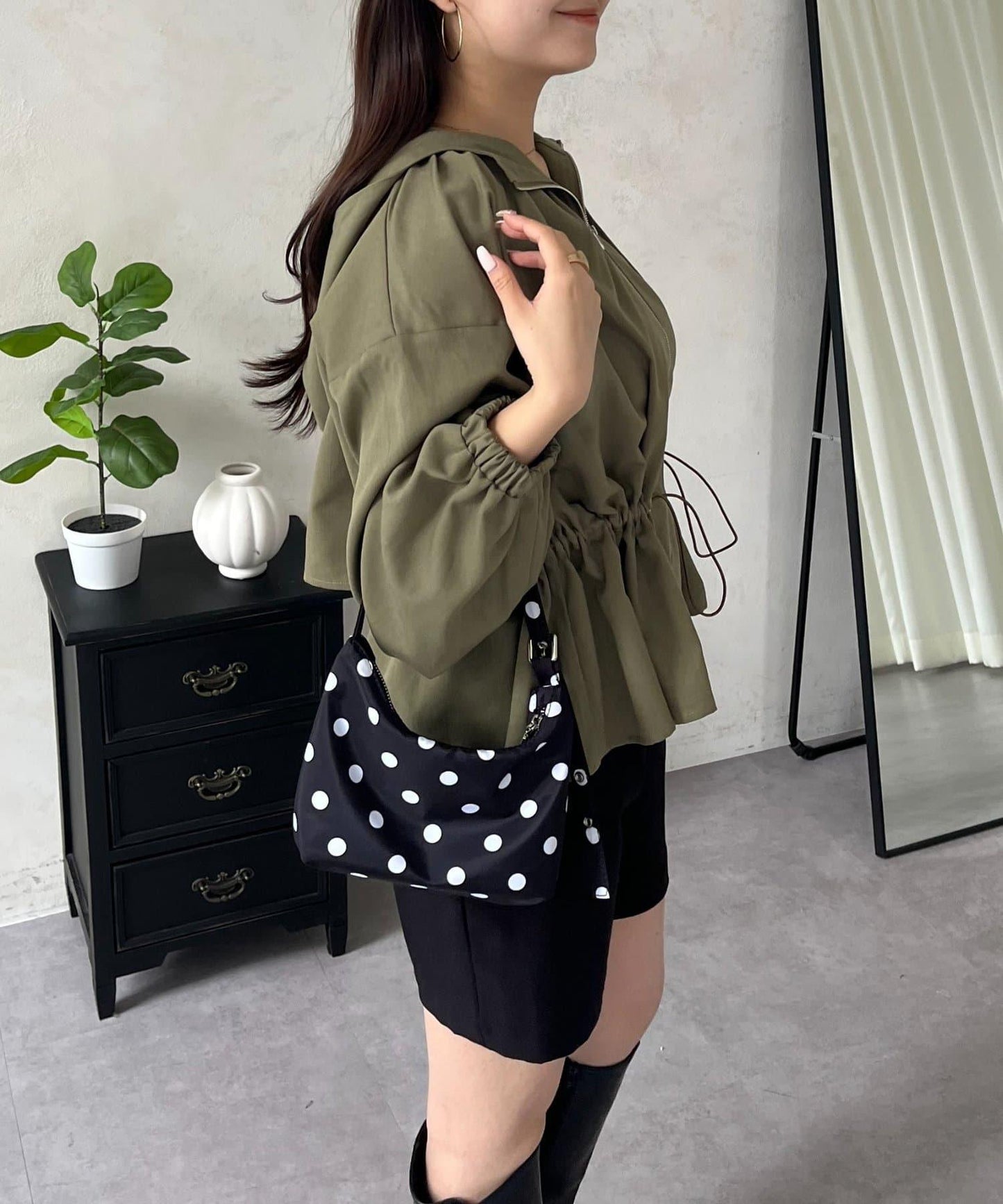 防曬 後背抽繩 荷葉擺 戶外風衣