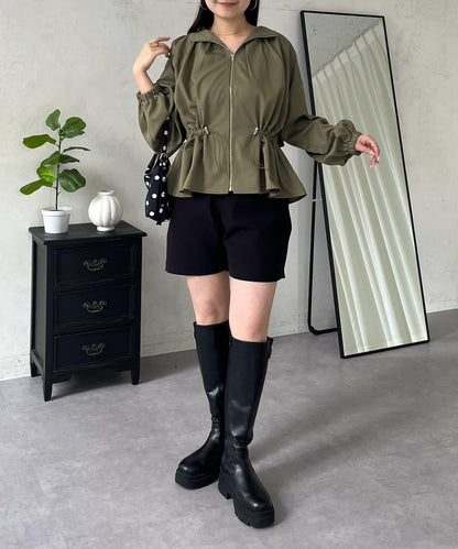 防曬 後背抽繩 荷葉擺 戶外風衣