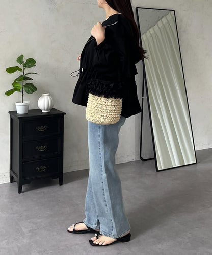 防曬 後背抽繩 荷葉擺 戶外風衣