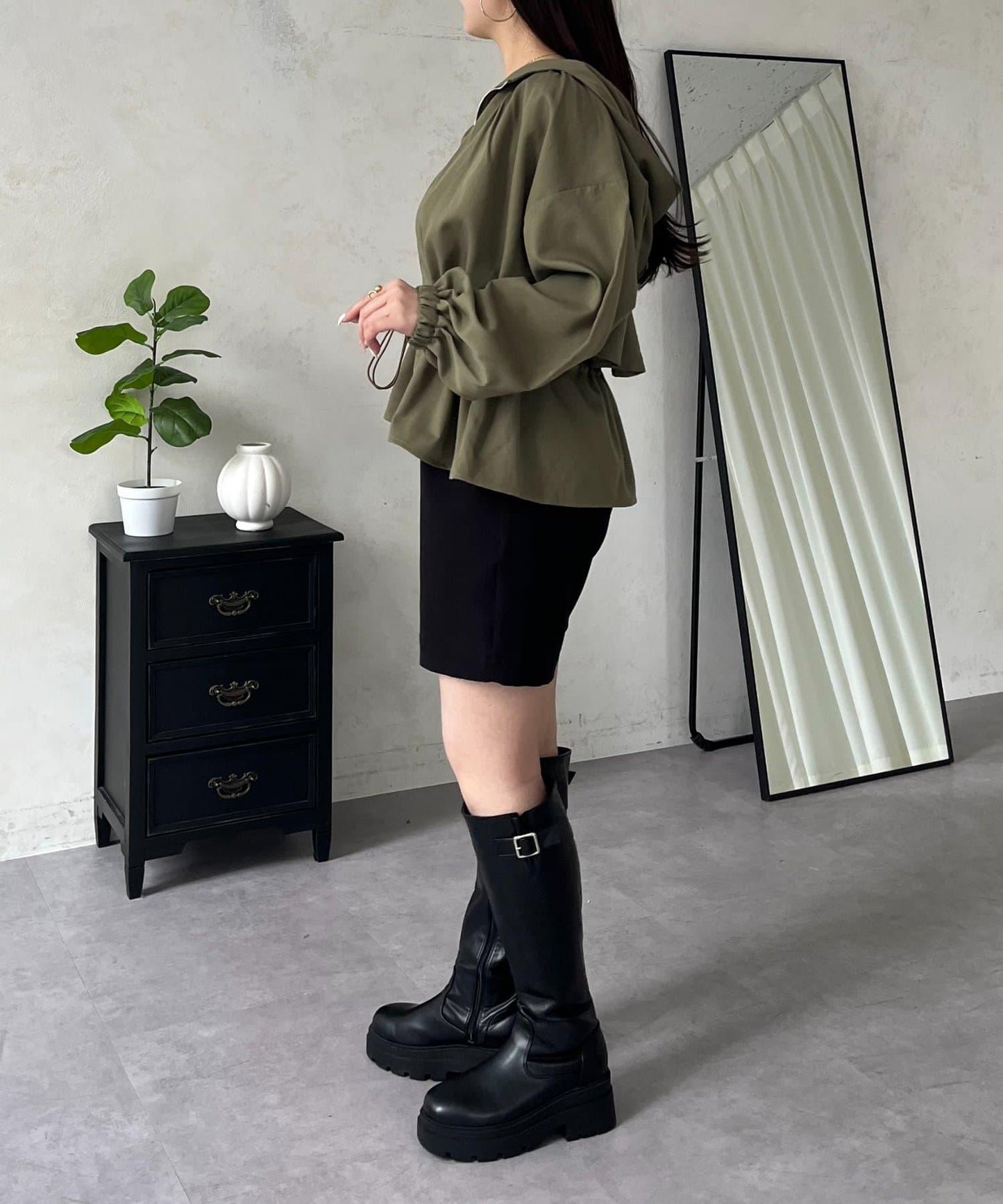 防曬 後背抽繩 荷葉擺 戶外風衣