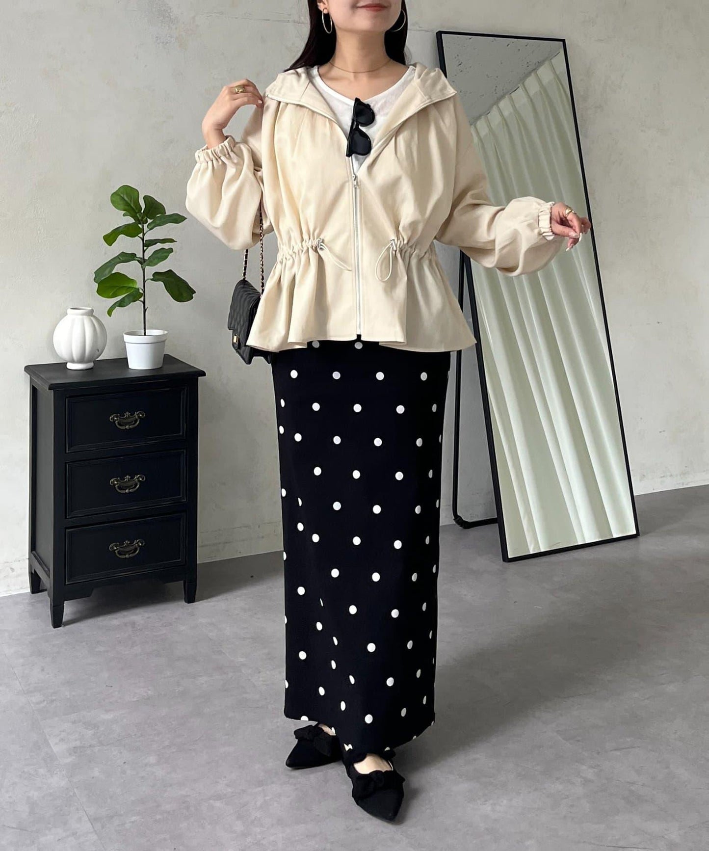 防曬 後背抽繩 荷葉擺 戶外風衣