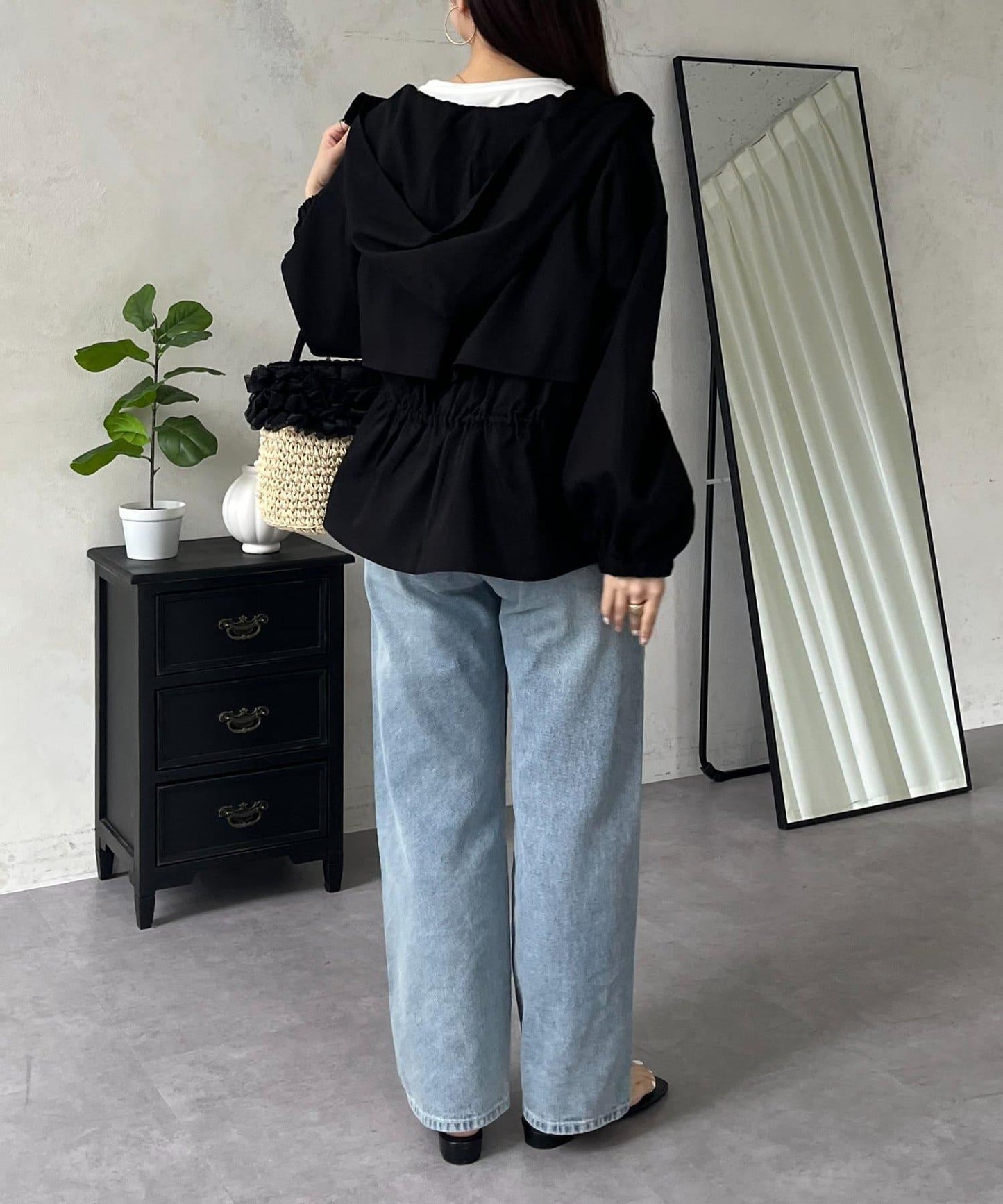 防曬 後背抽繩 荷葉擺 戶外風衣