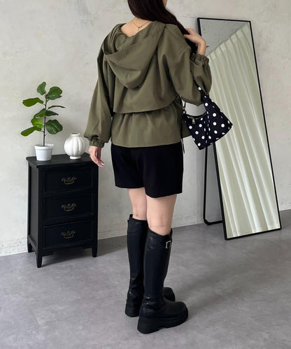 防曬 後背抽繩 荷葉擺 戶外風衣