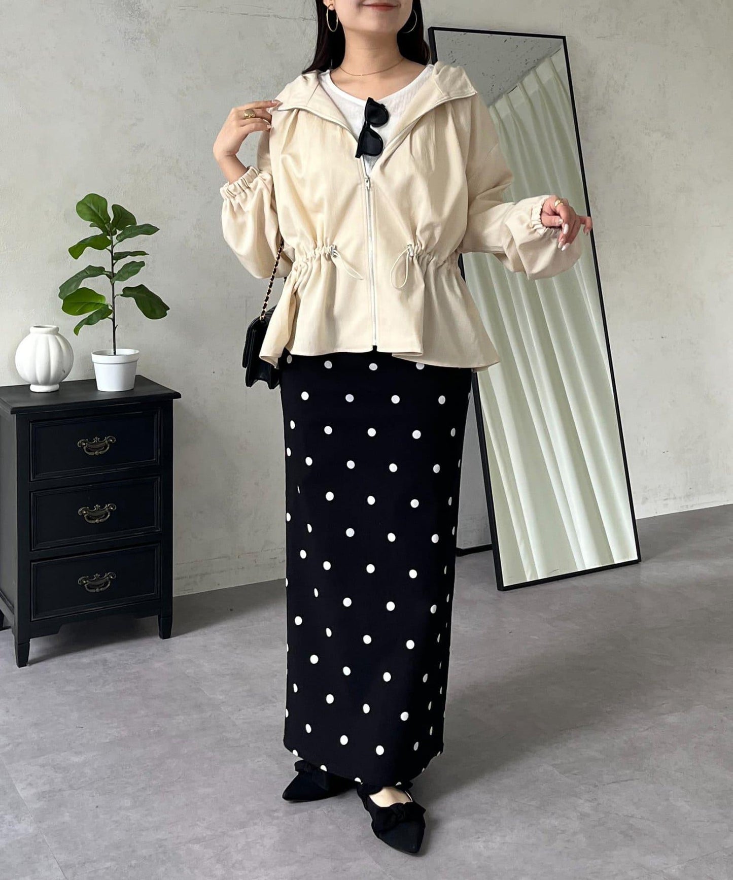 防曬 後背抽繩 荷葉擺 戶外風衣