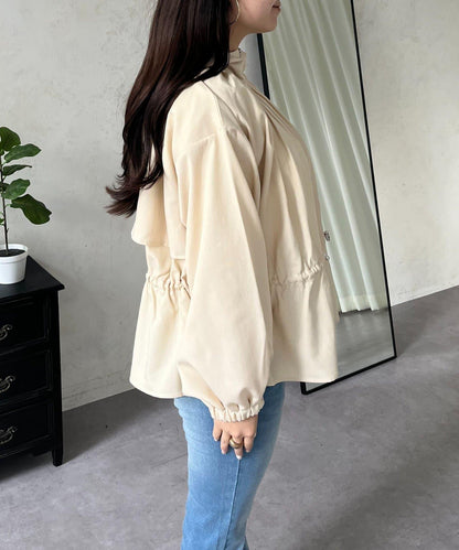 防曬 後背抽繩 荷葉擺 戶外風衣