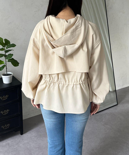 防曬 後背抽繩 荷葉擺 戶外風衣