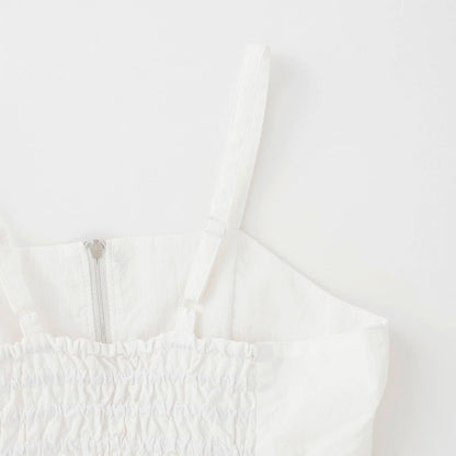 前拉鍊設計 吊帶連衣裙+短袖T恤套裝