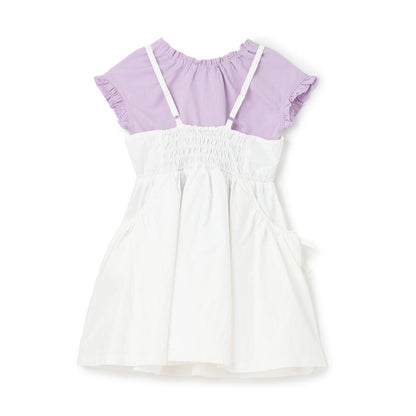 前拉鍊設計 吊帶連衣裙+短袖T恤套裝