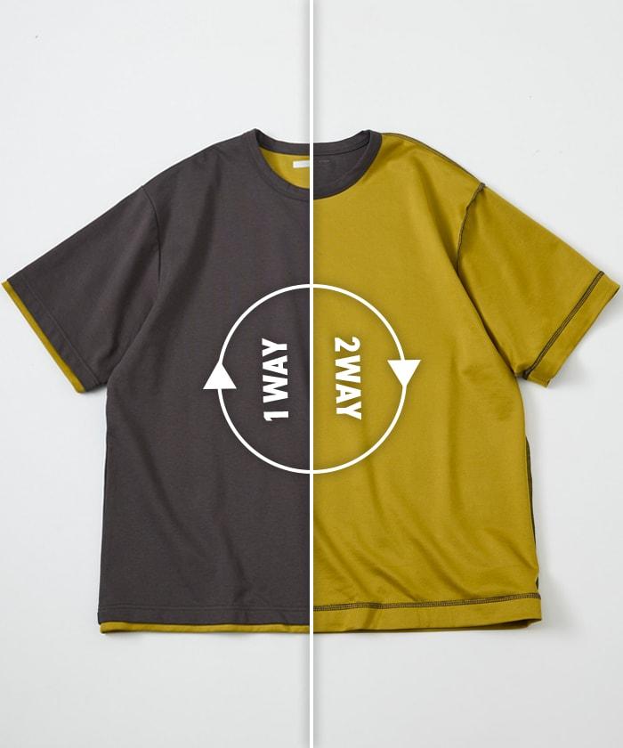 可雙面穿寬鬆版 配色設計 空氣層短袖T恤