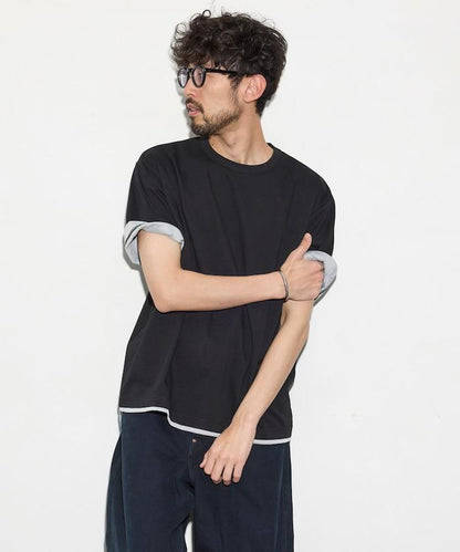 可雙面穿寬鬆版 配色設計 空氣層短袖T恤