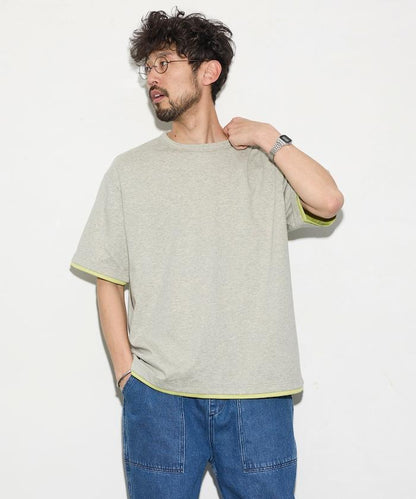 可雙面穿寬鬆版 配色設計 空氣層短袖T恤