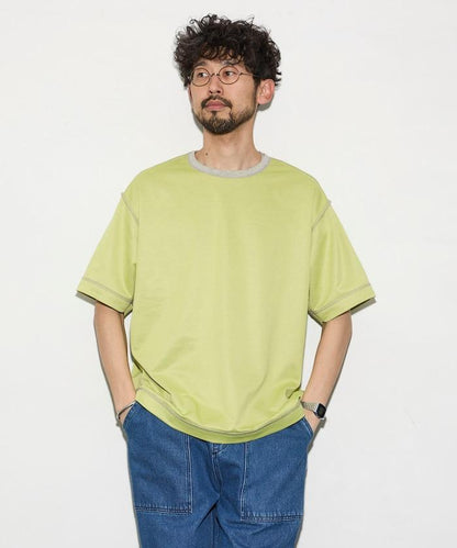 可雙面穿寬鬆版 配色設計 空氣層短袖T恤