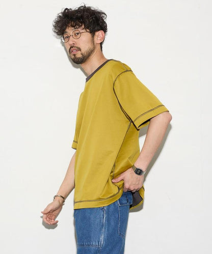 可雙面穿寬鬆版 配色設計 空氣層短袖T恤