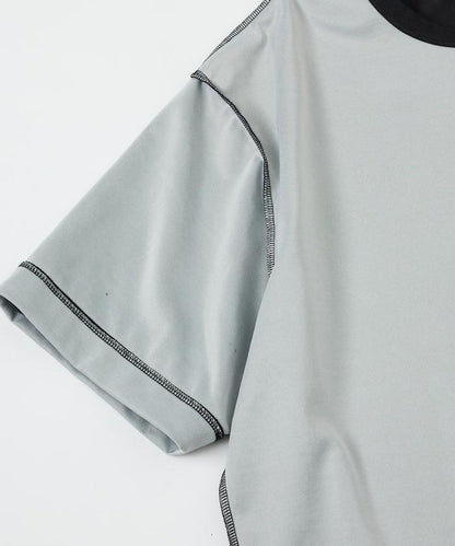 可雙面穿寬鬆版 配色設計 空氣層短袖T恤