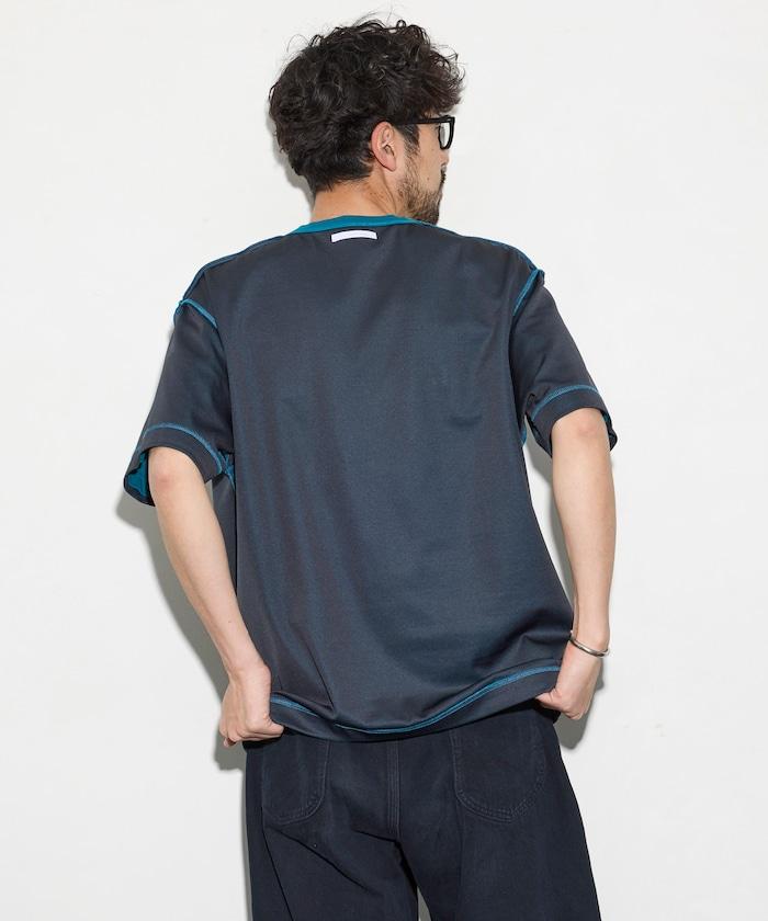 可雙面穿寬鬆版 配色設計 空氣層短袖T恤