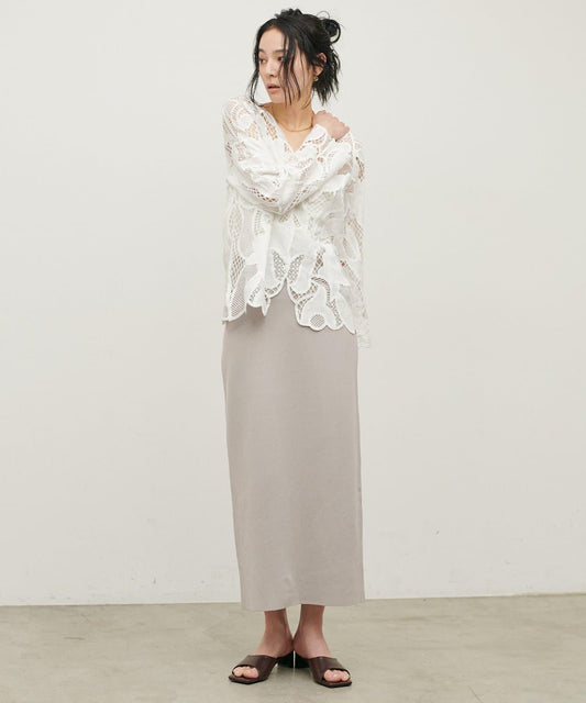 簡約I字版型 UV接觸冷感針織半身裙