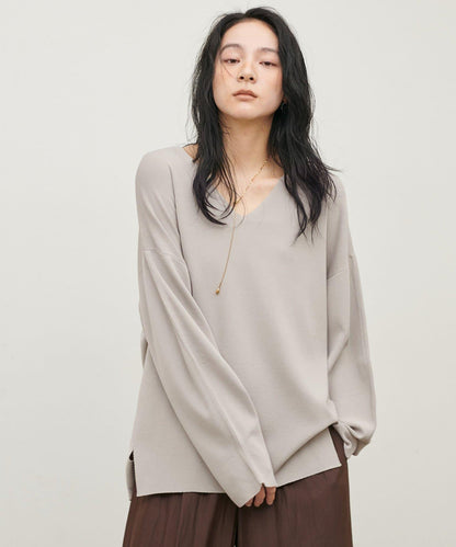 UV接觸冷感 寬鬆 deep V 針織上衣