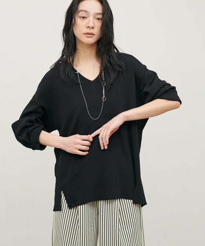 UV接觸冷感 寬鬆 deep V 針織上衣