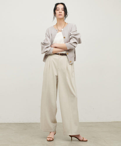 含Logo金扣聚酯圓領針織開衫