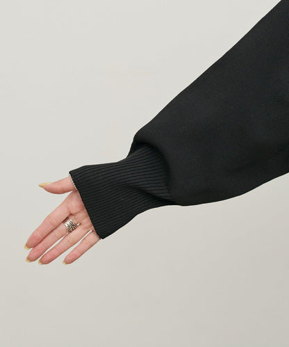 含Logo金扣聚酯圓領針織開衫