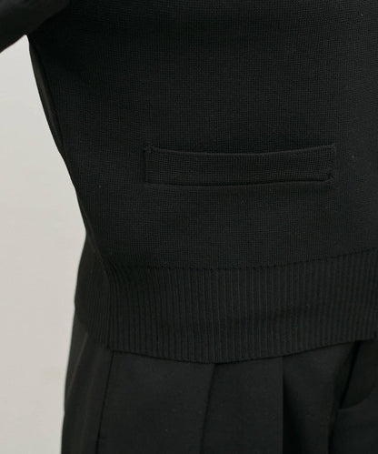 含Logo金扣聚酯圓領針織開衫