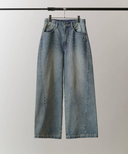 闊腿牛仔褲