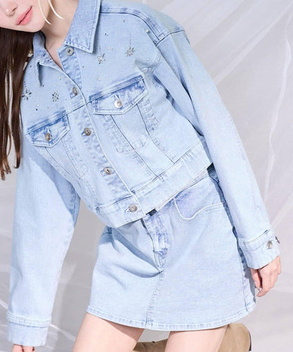 one after another 寶石裝飾 牛仔夾克