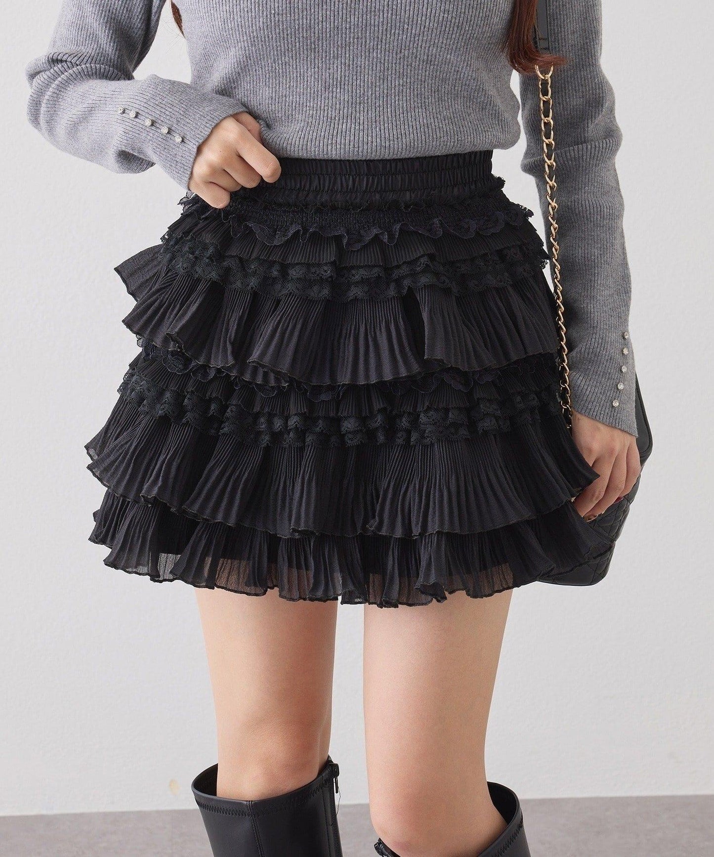 one after another 荷葉邊迷你半身裙