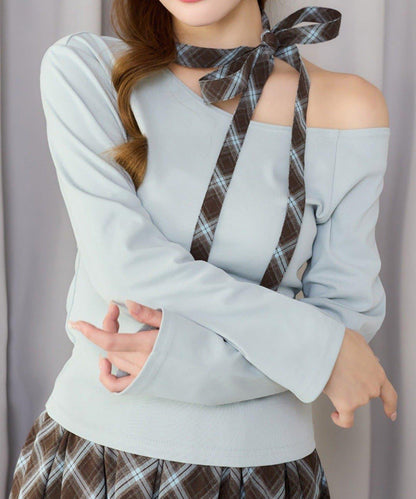 one after another 蝴蝶結領設計 上衣