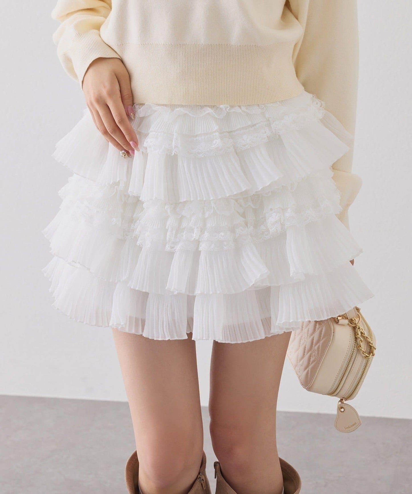 one after another 荷葉邊迷你半身裙