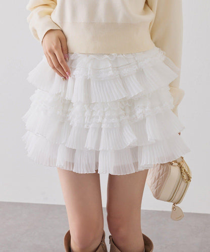 one after another 荷葉邊迷你半身裙