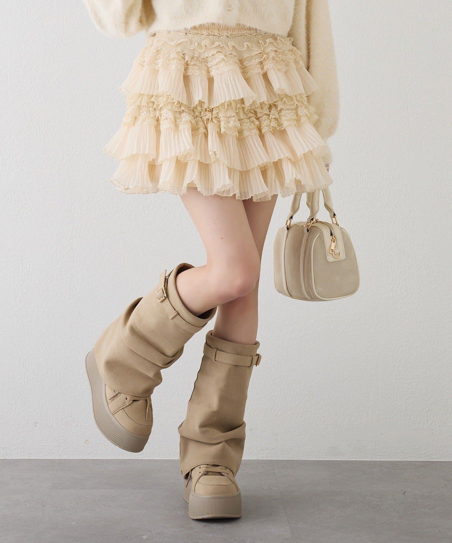 one after another 荷葉邊迷你半身裙