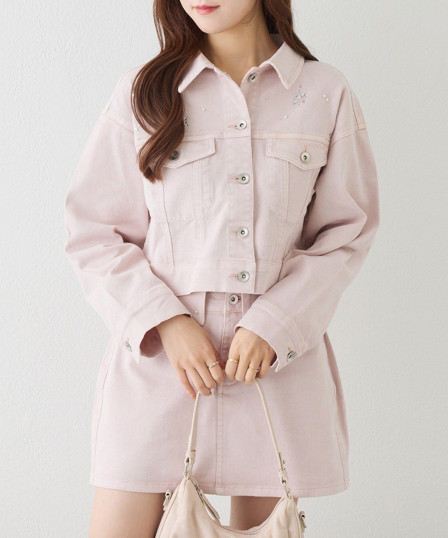 one after another 寶石裝飾 牛仔夾克