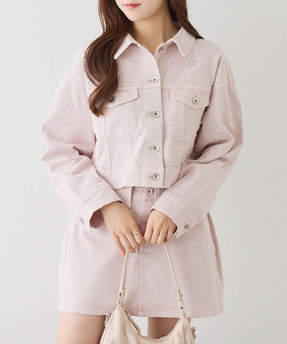 one after another 寶石裝飾 牛仔夾克