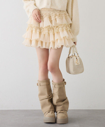 one after another 荷葉邊迷你半身裙