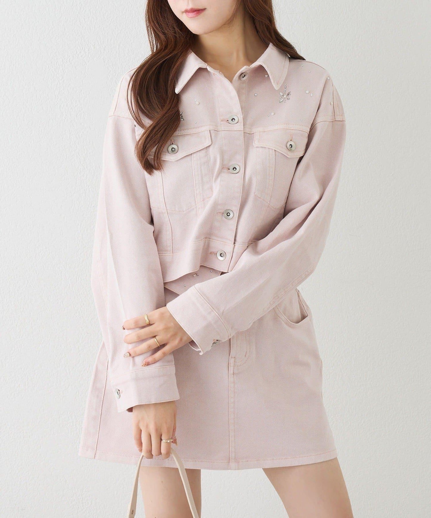 one after another 寶石裝飾 牛仔夾克