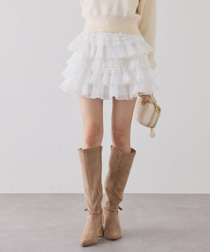 one after another 荷葉邊迷你半身裙