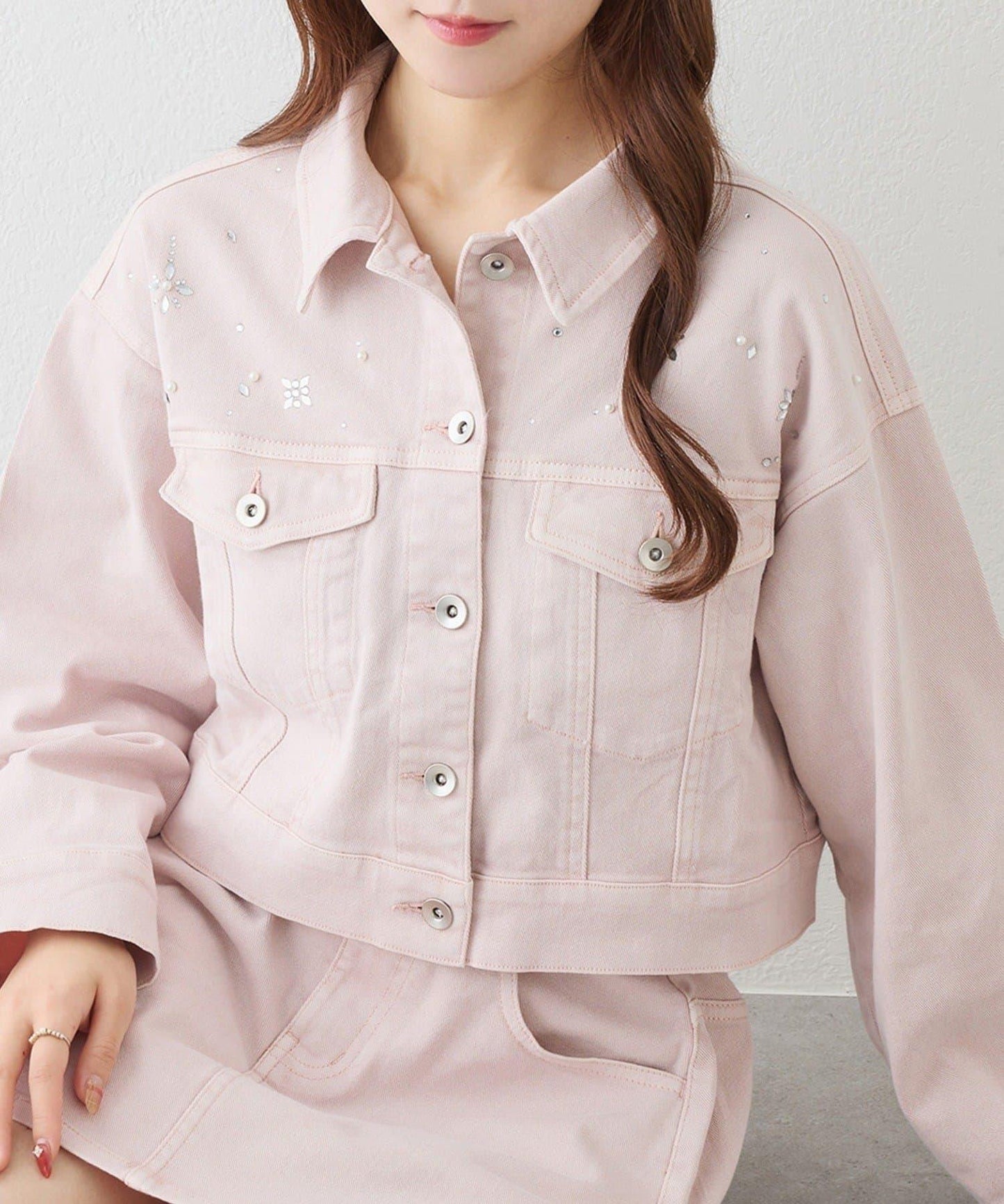 one after another 寶石裝飾 牛仔夾克