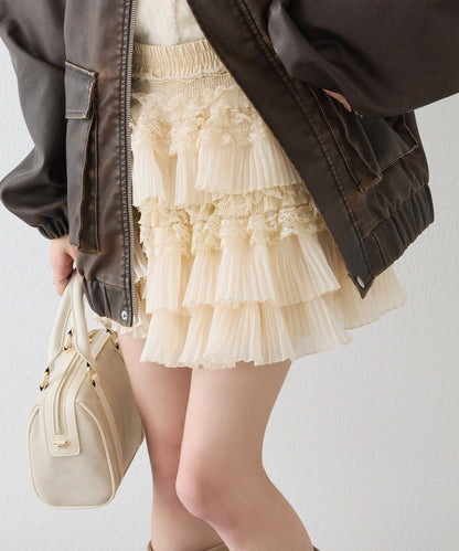 one after another 荷葉邊迷你半身裙