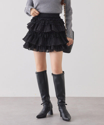 one after another 荷葉邊迷你半身裙