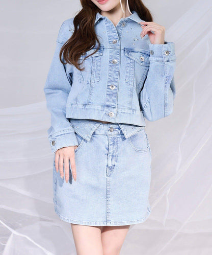 one after another 寶石裝飾 牛仔夾克