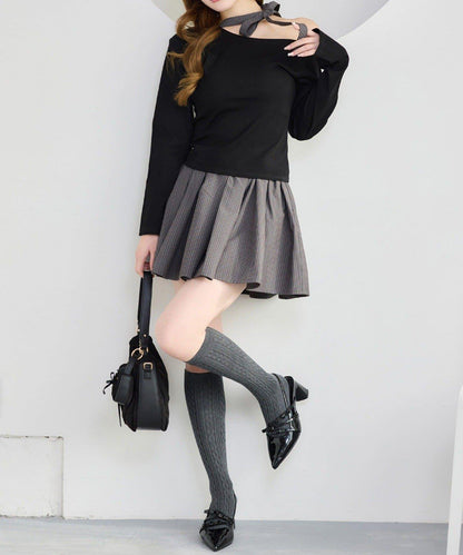 one after another 蝴蝶結領設計 上衣