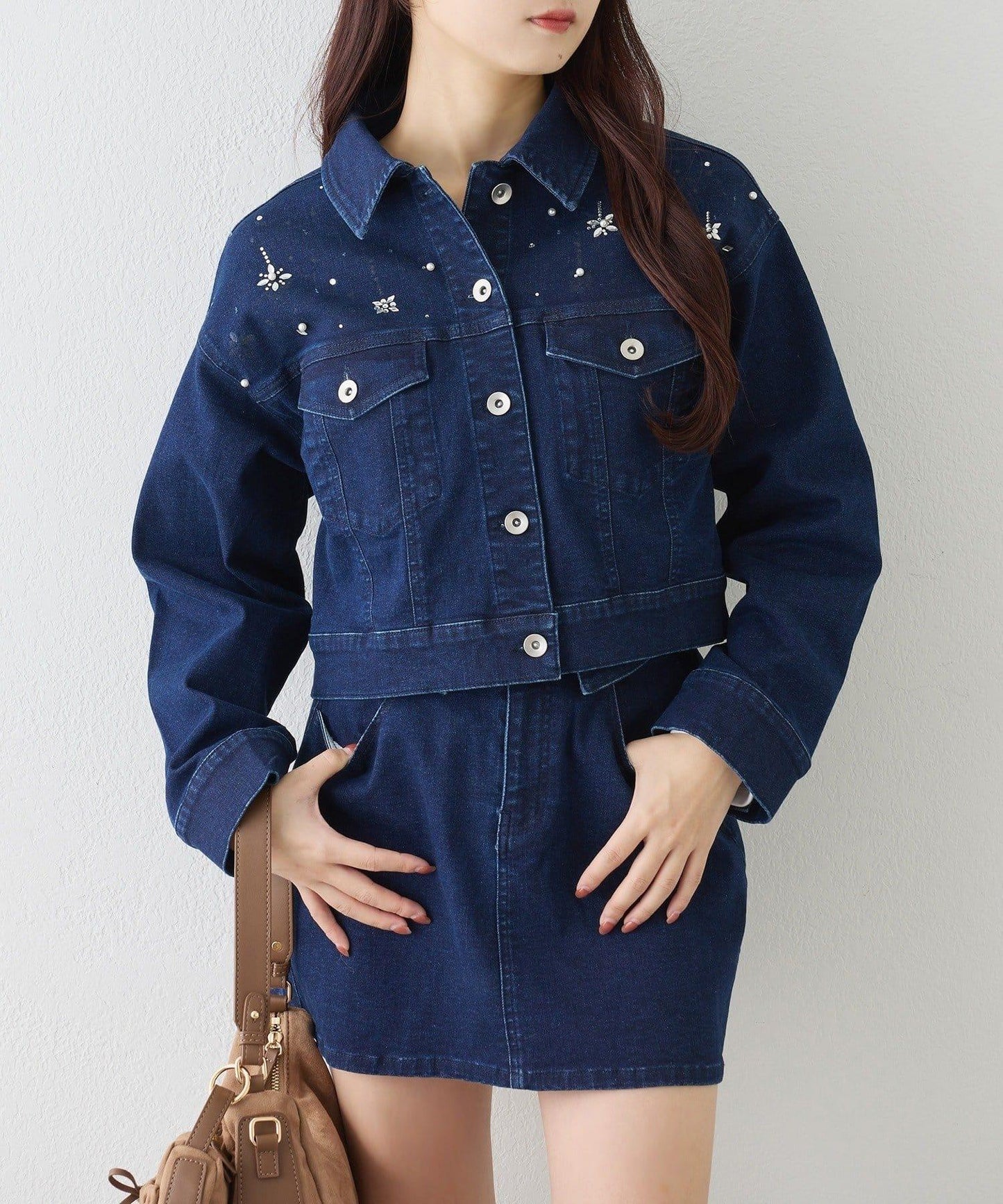 one after another 寶石裝飾 牛仔夾克