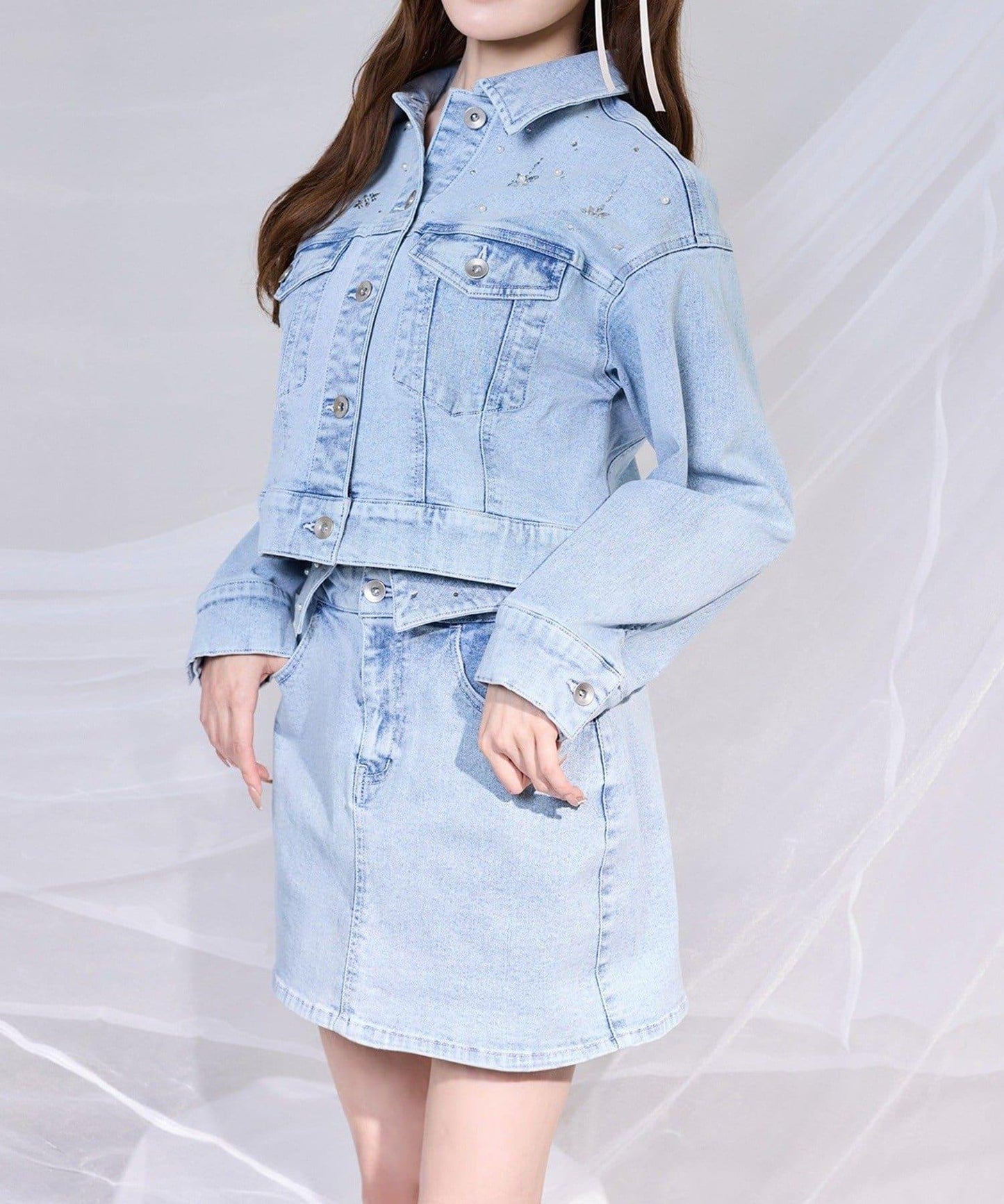 one after another 寶石裝飾 牛仔夾克