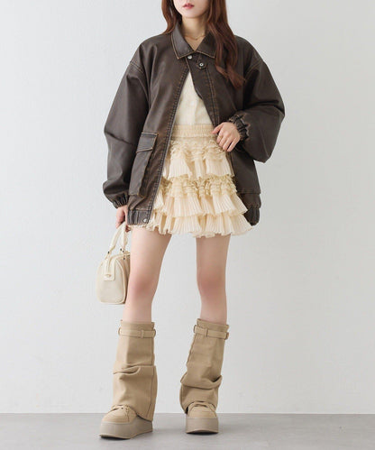 one after another 荷葉邊迷你半身裙