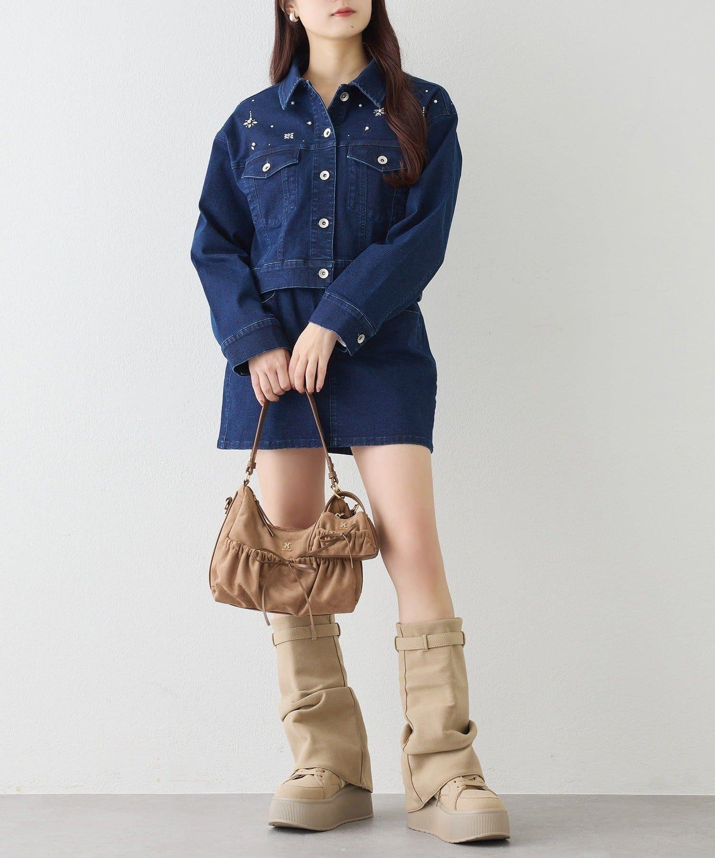 one after another 寶石裝飾 牛仔夾克