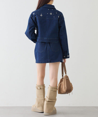 one after another 寶石裝飾 牛仔夾克