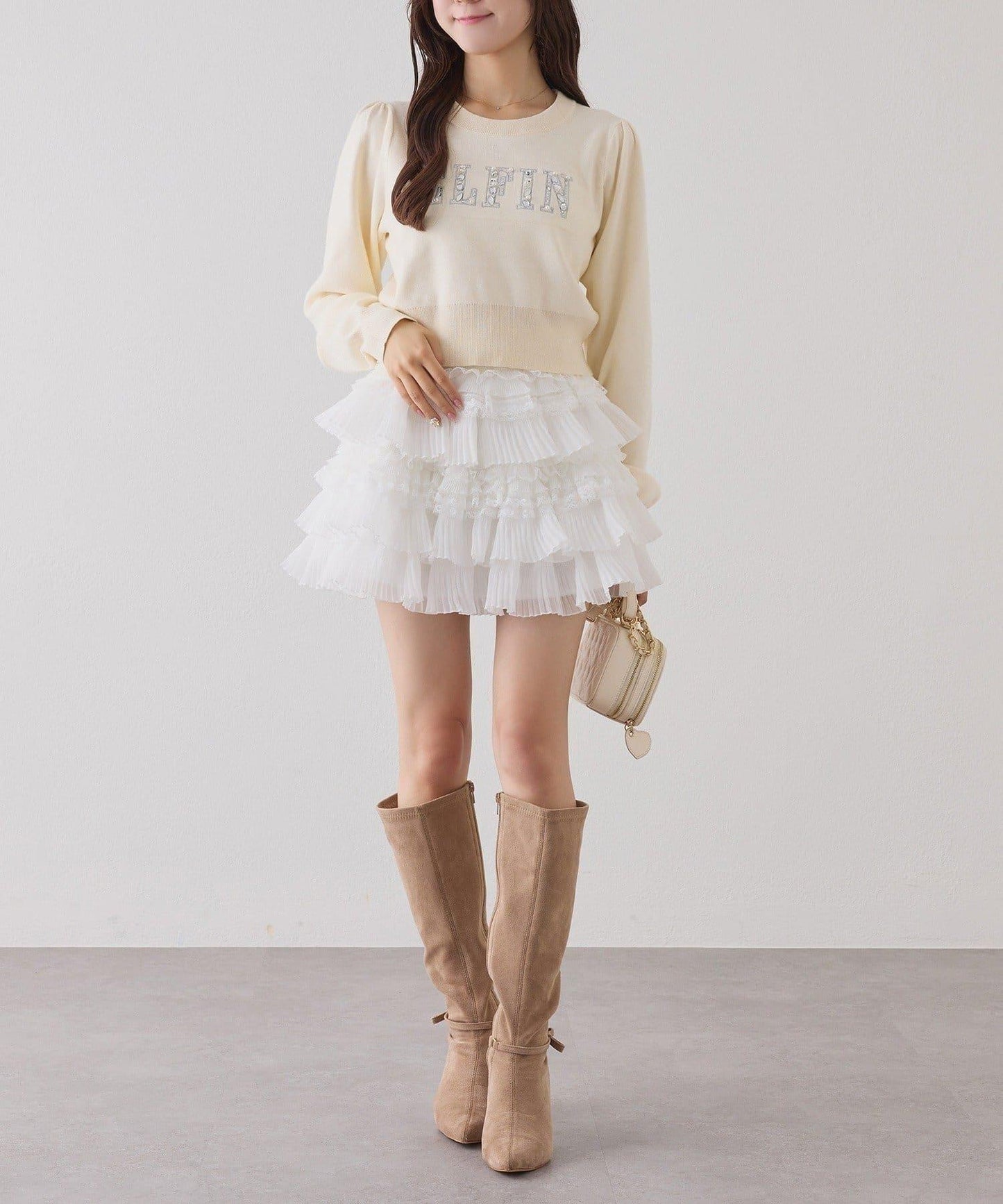 one after another 荷葉邊迷你半身裙