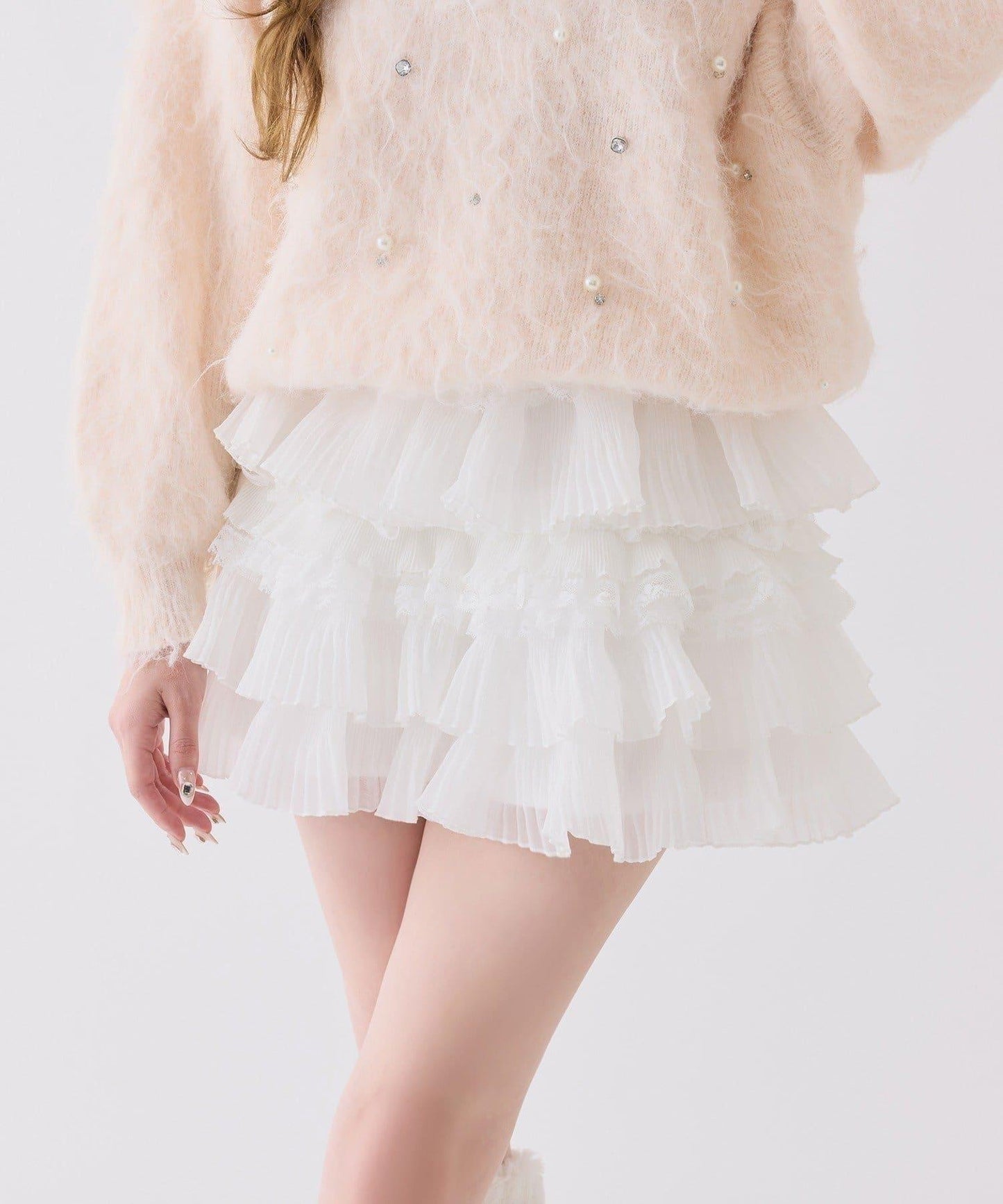 one after another 荷葉邊迷你半身裙