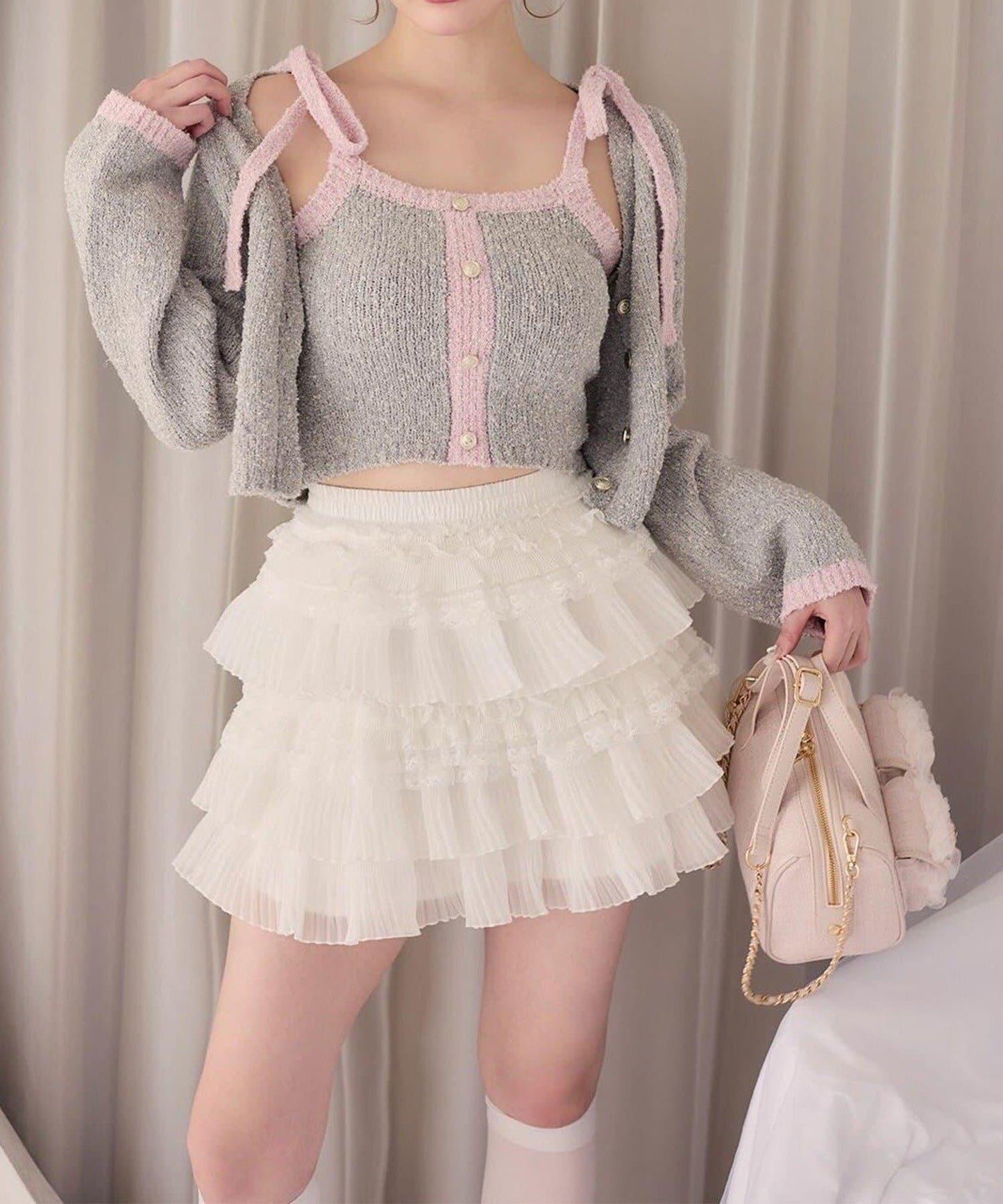 one after another 荷葉邊迷你半身裙